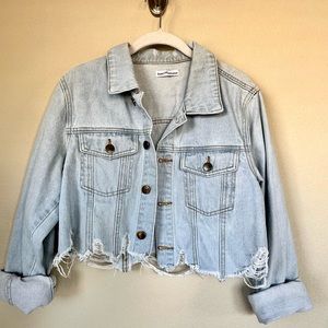 Like New Size Medium Dainty Hooligan Distressed Denim Jacket
